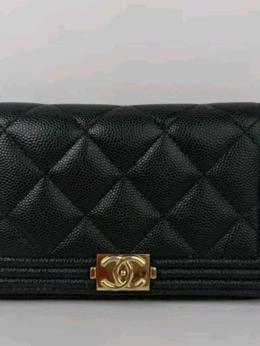 Chanel Boy caviar leather zip wallet